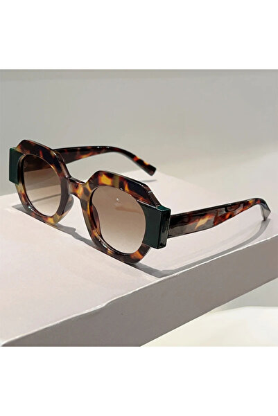 Choice1 without case leopard-gradient tea KAMMPT Polygon Rim Sunglasses Men 2...