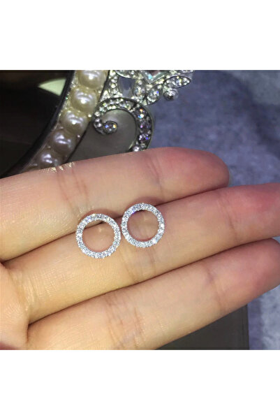 Choice1 أقراط دائرية مرصعة بالزركونيا المكعبة بتصميم بسيط وأنيق من هويتان فاش...