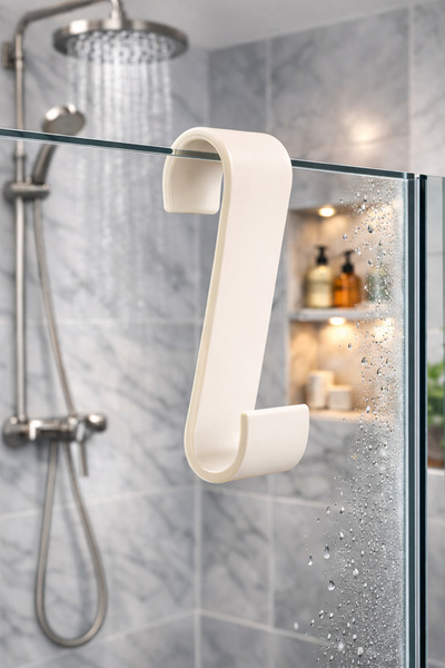 esdekor حامل مناشف على شكل حرف S باللون البيج، قطعة واحدة، حامل عملي غير شفاف...