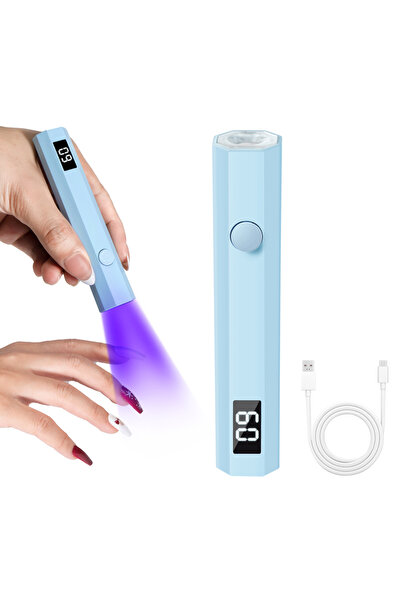 choice2 MD0058-BL Portable Handheld Mini Nail Lamp for Gel Polish Quick Dry F...