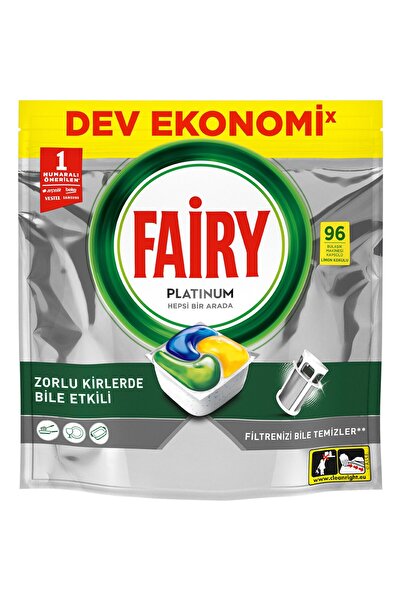 Fairy Platinum Dishwasher Capsule 96 Washes Lemon Scented