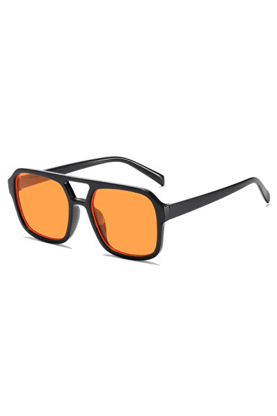 Choice7 نظارات شمسية مربعة برتقالية كبيرة الحجم من Sunnies Studios، نظارات شم...