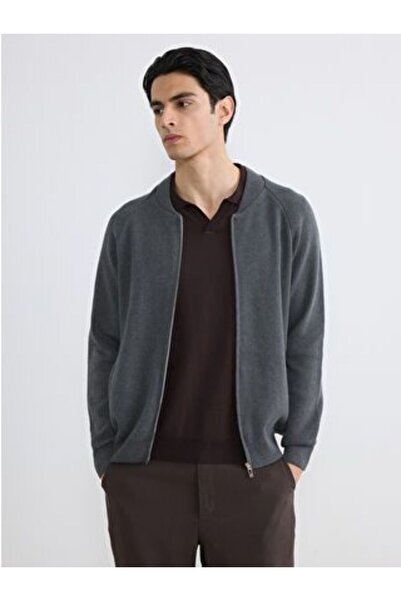 LC Waikiki Standard Mold College Collar Men's Knitwear Cardigan