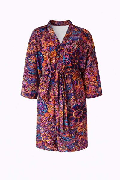 GOB Büyük Beden Gob Signature Large Size Lace Kimono - Multi-Color
