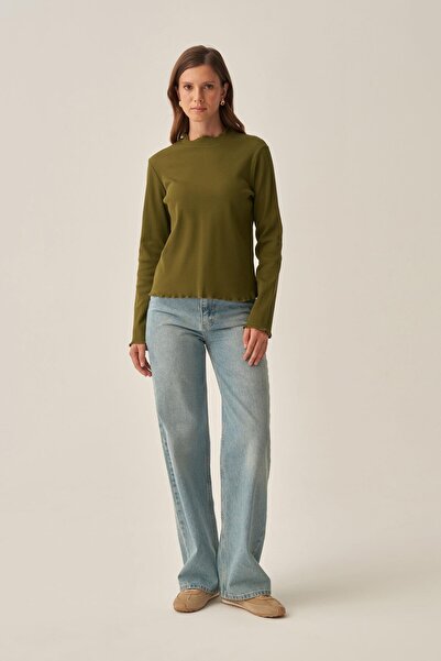 ALLDAY Body cu mânecă lungă și guler înalt, kaki