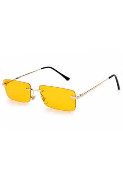 Choice5 Gold-Yellow OEC CPO Ladies Small Rimless Sunglasses Women Fashion Rec...