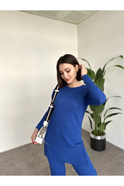 Maxi modena طقم ملابس منزلية مريح من قماش الإنترلوك المضلع