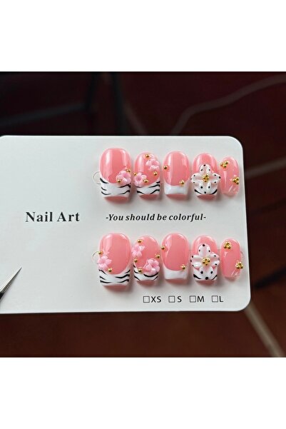 Choice L 10pcs high-end Pink girlish style, hand-painted three-dimensional ca...