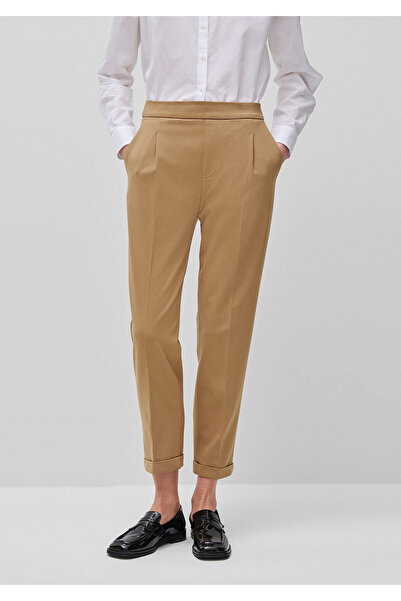 United Colors of Benetton Women's Tan Elastic Waist Trousers