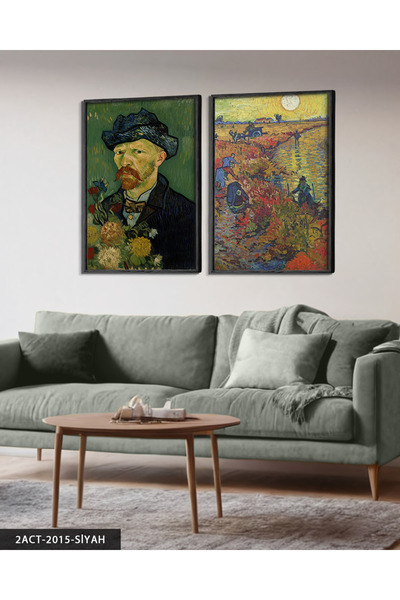 Evinemoda Винсент ван Гог Творби 2 броя Картина с дървена рамка ACT
