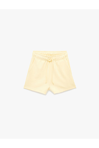 Koton Yüksek Bel Bağcıklı Viskon Karışımlı Rahat Kalıp Mini Şort