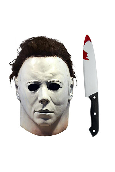 Choice قناع وسكين، قناع هالوين، قناع مايكل مايرز الأبيض المصنوع من اللاتكس، ق...