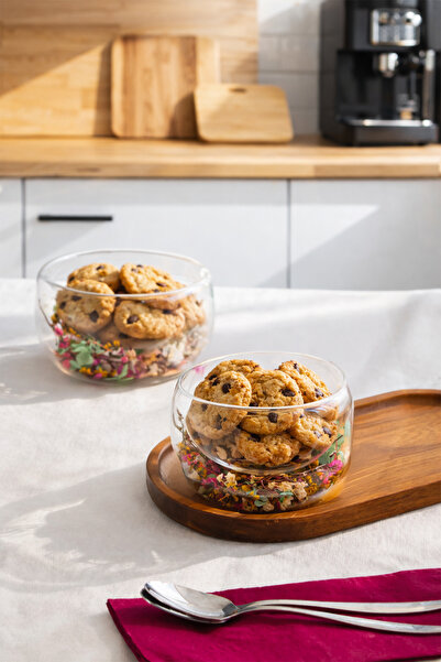 Porsima 434 Çift Cidarlı 2li Sunum Kasesi Sunumluk Çerezlik Salata Kasesi 300ml