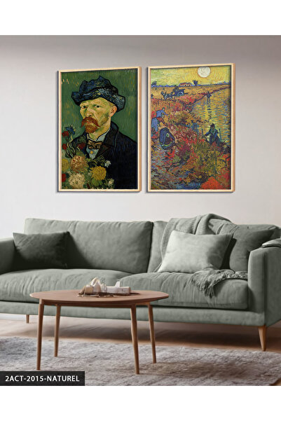 Evinemoda Винсент ван Гог Творби 2 броя Картина с дървена рамка ACT