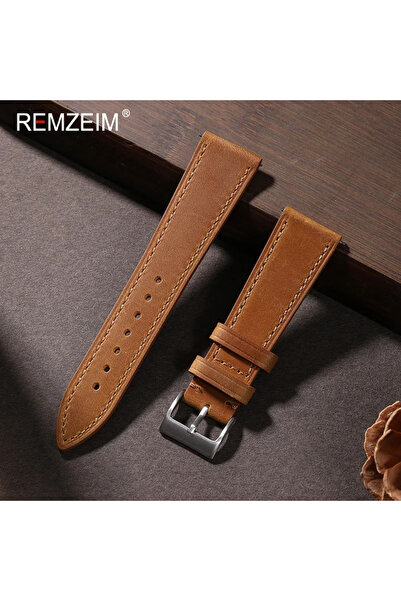 Choice6 18mm Light Brown Crazy Horse Quick Release Leather Watch Strap18mm 19...