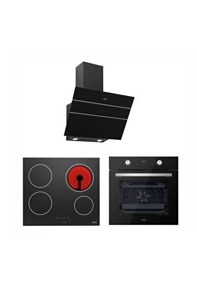 Esty Siyah Cam Ankastre Set - AEF6603B02 Fırın, AVO8210B01 Vitroseramik Ocak,...