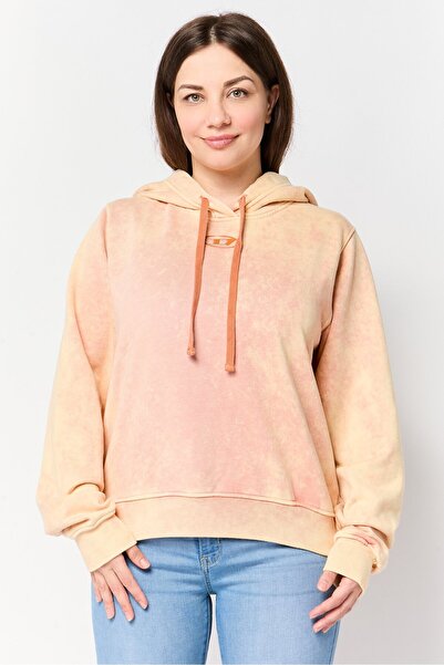 Diesel هودي نسائي بأكمام طويلة وشعار ماركة، متعدد الألوان