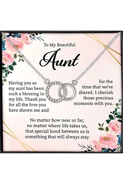 Choice قلادة فضية مطلية بطول 45 سم، هدية مثالية لعمتي الجميلة، من ابنة أخي، م...