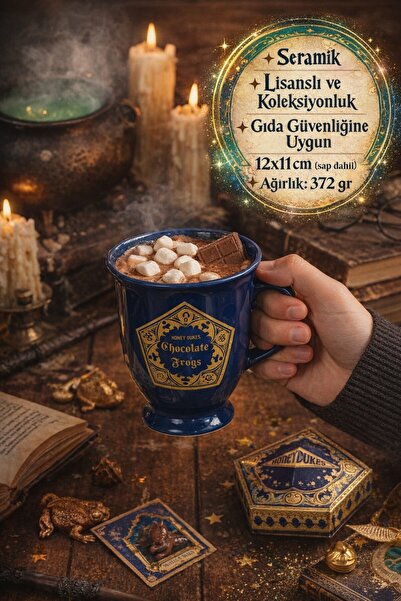 TOYFEST Harry Potter Honeydukes Chocolate Frog Kazan Kupa Mavi | Seramik 12x1...