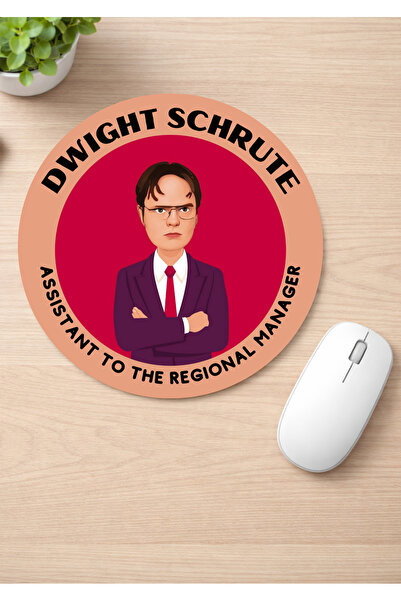 Eylül Design The Office Printed Round Non-Slip Mousepad Ergonomic Mouse Pad