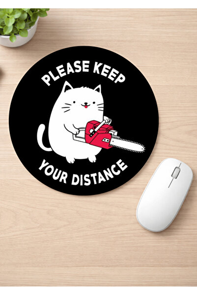 Eylül Design Fun Printed Round Non-Slip Mousepad Ergonomic English Mouse Pad