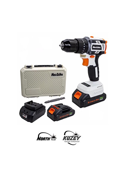 Max Extra Max-Extra MX2020 20V 2.0Ah Çift Akülü Kömürsüz Motorlu Darbeli Matkap