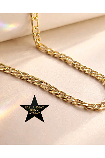 stainless steell 316 L Gold Antiallergenic Steel Figaro Women's Necklace