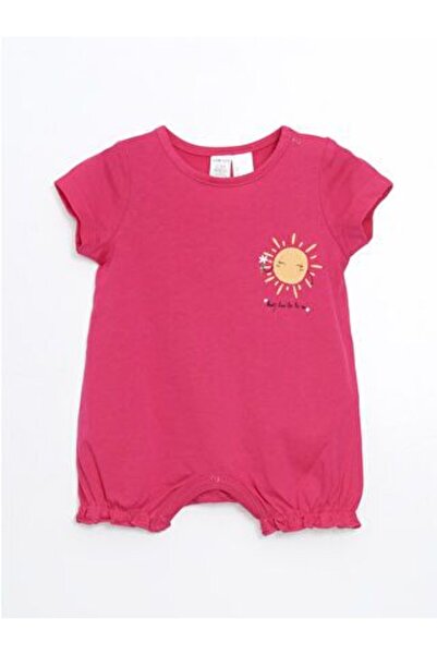 LC Waikiki Crew Neck Printed Baby Girl Jumpsuit