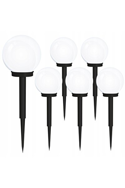 UBX Set de 6 lămpi solare, balast, lumină albă rece, rezistentă la apă IP 44,...