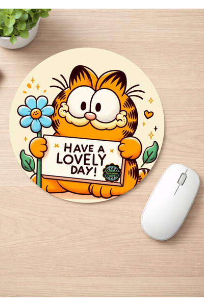 Eylül Design Fun Printed Round Non-Slip Mousepad Ergonomic English Mouse Pad