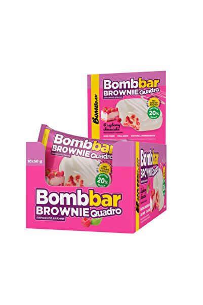 BOMBBAR Collagen Protein Brownie Raspberry Cheesecake, High Fiber and No Suga...
