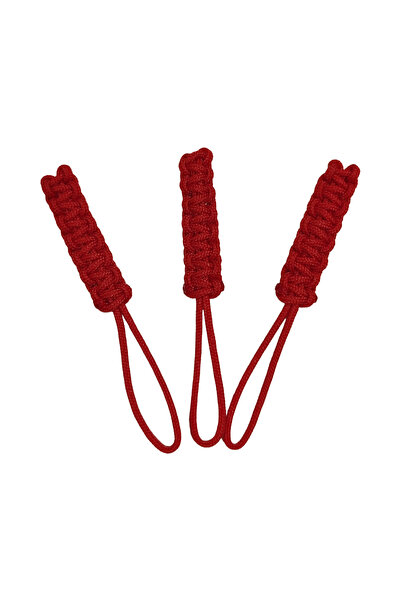Paracord Fermuar Çekme Aparatı Kırmızı 10 Adet