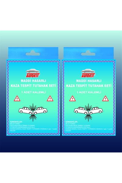 Autokit KAZA TESPİT TUTANAK SETİ (2 ADET KALEMLİ)