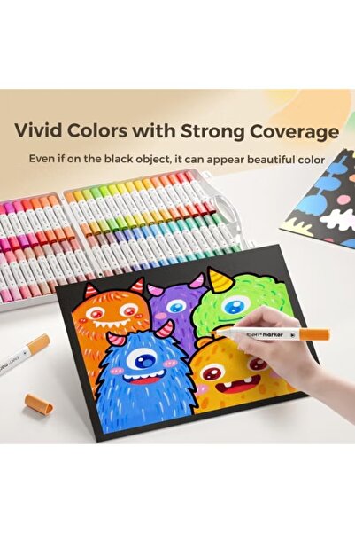 ENMY 60 Dual Tip Acrylic Paint Markers, Non-Toxic, Quick-Dry for Rock, Wood, ...