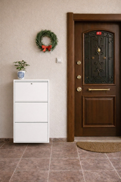 Starmet Kilitli Metal Ayakkabılık Beyaz-3'lü