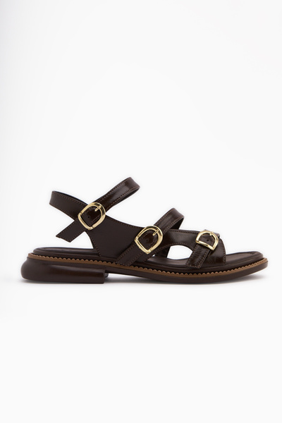Limoya Myra Brown Double-Strap Women's Sandals