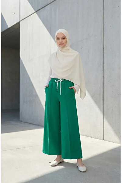 sefamerve Панталони с ластична талия 71126-06 Зелени