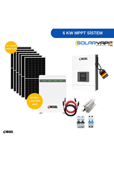 Hegel Tiny House ve Bağ evi Güneş Enerjisi Paketi - 6 KW M P P T LİTYUM AKÜLÜ