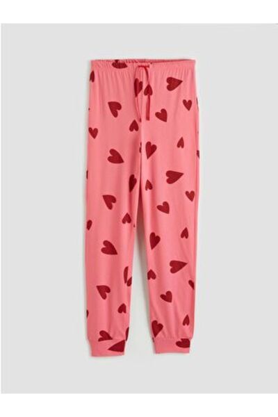 LC Waikiki Γυναικείο παντελόνι πιτζάμας jogger με σχέδιο καρδιές