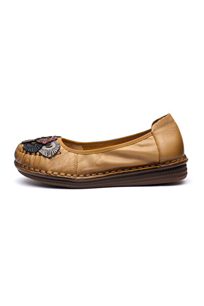 Matstar Balerini din piele naturală cu decorațiuni florale, pantofi casual, W043309