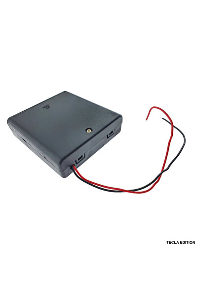 TECLA EDITION Suport pentru baterii 4 x AA R6 cu întrerupător și capac cu fil...