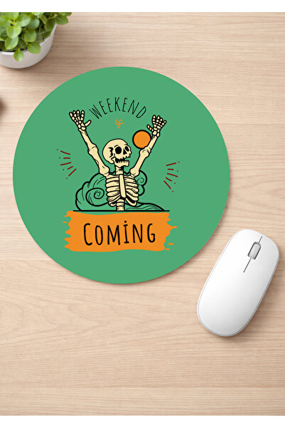 Eylül Design Fun Printed Round Non-Slip Mousepad Ergonomic English Mouse Pad