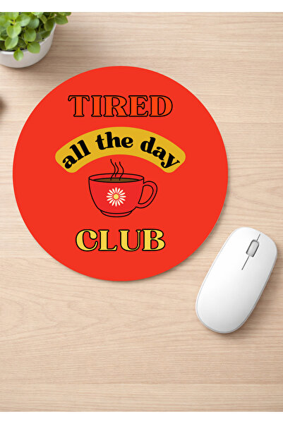 Eylül Design Fun Printed Round Non-Slip Mousepad Ergonomic English Mouse Pad