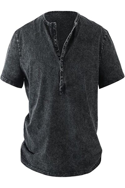 NO BRAND Men's Henley T-Shirt