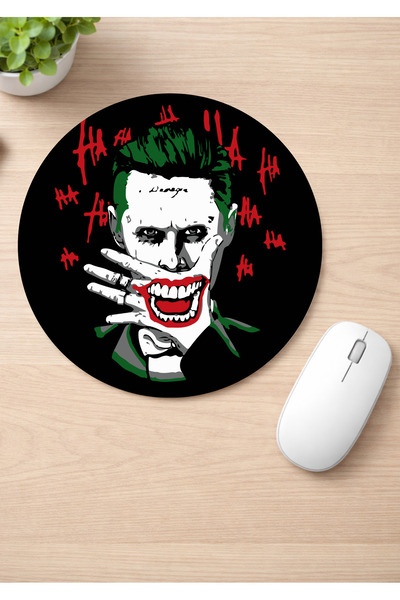 Eylül Design Joker Printed Round Non-Slip Mousepad Ergonomic Mouse Pad