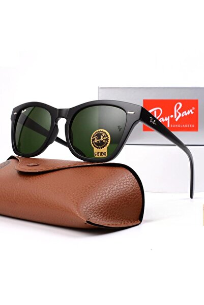 Ray-Ban نظارات شمسية رجالية عالية الجودة، إطار معدني فاخر، عدسات خضراء