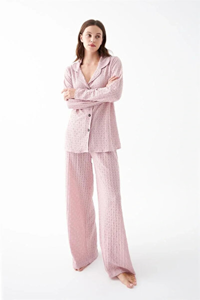 Beruflic Women's Pink Front-Buttoned Comfortable Cut Pajama Set – Casual Home...