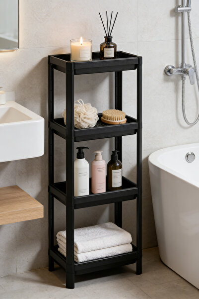 dida-cosmos 4 Layer Vesken Shelving Unit Shelf Black 36*23*100cm
