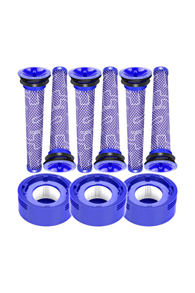 zola Set 9 filtre aspirator, compatibil V7/V8, 3 HEPA lavabile, violet