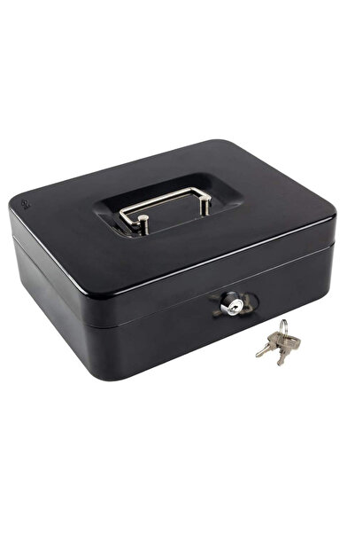 zola Cash box, with handle for easy transport, 2 keys, black, 15x12x8 cm, black
